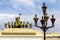 Lanterns on the Palace Square of Saint-Petersburg.Russia.