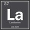 Lanthanum chemical element, dark square symbol