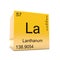 Lanthanum chemical element symbol from periodic table