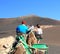 Lanzarote, Canary Islands: Tourists Entering Timanfaya National Park on Dromedaries.
