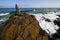 In lanzarote coastline froth spain