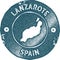 Lanzarote map vintage stamp.