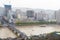 Lanzhou city view from Baita Mountain Park. a famous landscape site in Lanzhou, Gansu, China.