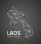 Laos black triangle vector mosaic outline map