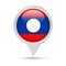 Laos Flag Round Pin Vector Icon