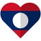 Laos flat heart flag