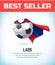 Laos football or soccer ball. Football national team. Vector illustration