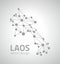 Laos grey dot outline vector triangle map