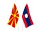Laos and North Macedonia flags