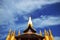 Laos travel landmark, golden pagoda wat Phra That Luang in Vientiane. Buddhist temple