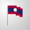 Laos waving Flag creative background