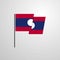 Laos waving Flag design vector background
