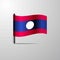 Laos waving Shiny Flag design vector