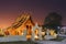 Laos wooden temple in sunset