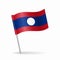 Laotian flag map pointer layout. Vector illustration.