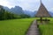 Laotian worker weeding the paddy fields