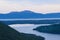 Lapataia bay landscape, Tierra del Fuego. Landscape of the Atlantic Ocean in Ushuaia, Argentina  landmark