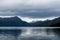Lapataia bay landscape, Tierra del Fuego. Landscape of the Atlantic Ocean in Ushuaia, Argentina  landmark