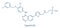 Lapatinib cancer drug molecule. Dual tyrosine kinase inhibitor, used in treatment of breast cancer. Skeletal formula.