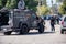 A LAPD SWAT team responds to a barricaded gunman in Reseda, CA