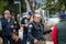 A LAPD Traffic officer makes a traffic accident investigation by interviewing witnesses and driver