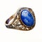 Lapis Jade Ring With Swirly Copper Design - Photorealistic Rendering