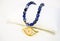 Lapis lazuli necklace with evil eye