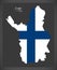 Lappi map of Finland with Finnish national flag illustration