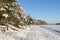 Lappohjanranta recreation area in winter, coast and sea, Hanko, Finland