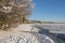 Lappohjanranta recreation area in winter, coast and sea, Hanko, Finland