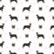 Lapponian Herder seamless pattern. Different poses, coat colors set