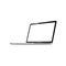 Laptop in angled position with blank screen vector illustration isolated on white.