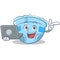 With laptop baby diaper character cartoon