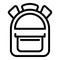 Laptop backpack icon, outline style