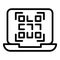 Laptop barcode icon outline vector. Scan code