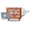 With laptop bidside table in shape cartoon wood