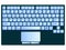 Laptop blue keyboard against white