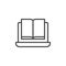 Laptop and book outline icon