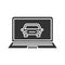 Laptop with car glyph icon