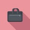 Laptop case icon flat vector. Briefcase bag