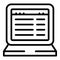 Laptop case study icon outline vector. Business success