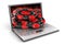 Laptop and Casino chips (clipping path included)