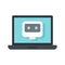 Laptop chatbot icon flat isolated vector