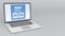 Laptop with China State Construction Engineering Corporation logo. Computer technology conceptual editorial 3D rendering