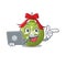 With laptop christmas ball green with the character