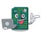 With laptop circuit board pcb isolated with mascot