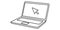 Laptop click cursor black and white icon illustration material