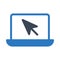 Laptop click vector glyph color icon