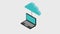 Laptop with cloud storage 3d icons