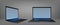 Laptop computer with blue backlit keyboard